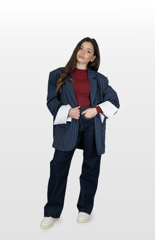 immagine Giacca Gessata Navy